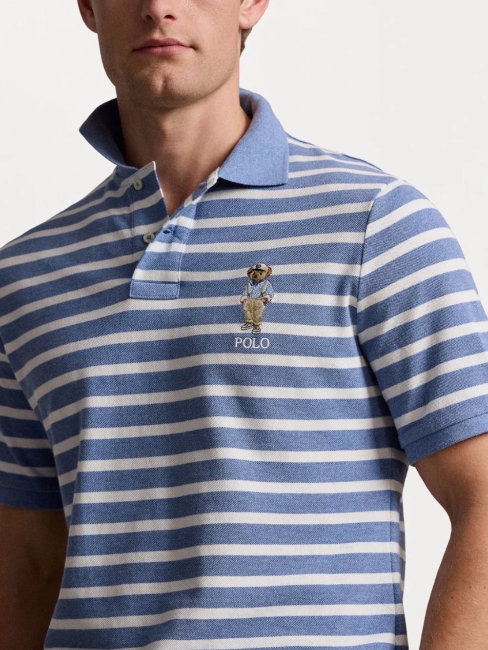 Polo by Ralph Lauren Blue & White Striped Cotton Polo